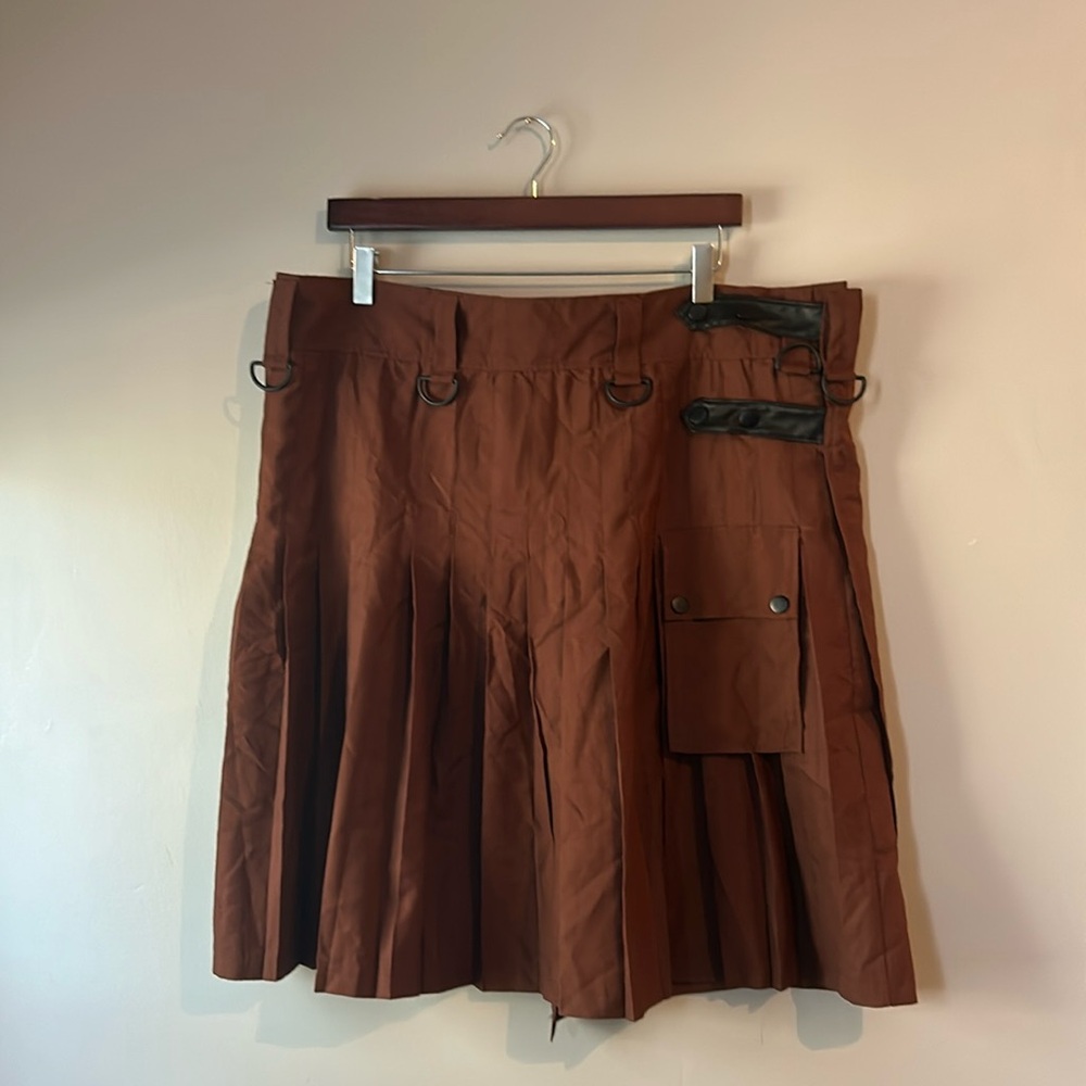 Brown Buckle Skirt XL